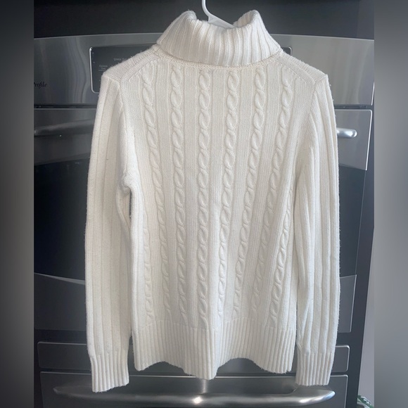 J. Crew Ivory Cable Knit Turtleneck Sweater - Picture 3 of 4